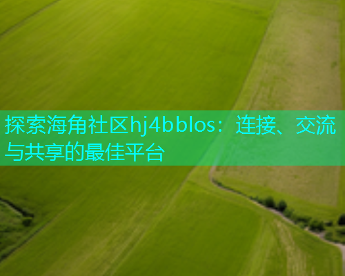 探索海角社区hj4bblos：连接、交流与共享的最佳平台  第1张